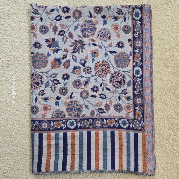 NWOT Cashmere Jacquard Jamawar Scarf Shawl - Picture 14 of 15